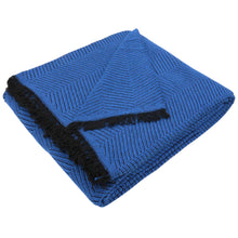 Cargar imagen en el visor de la galería, Colcha multiusos, plaid - Espiga Azul Negro
