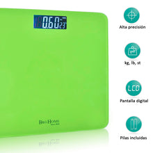 Cargar imagen en el visor de la galería, Báscula de Baño Digital ultrafina de vidrio templado para el baño con sensores de alta precisión, tecnología step-on y pantalla LCD
