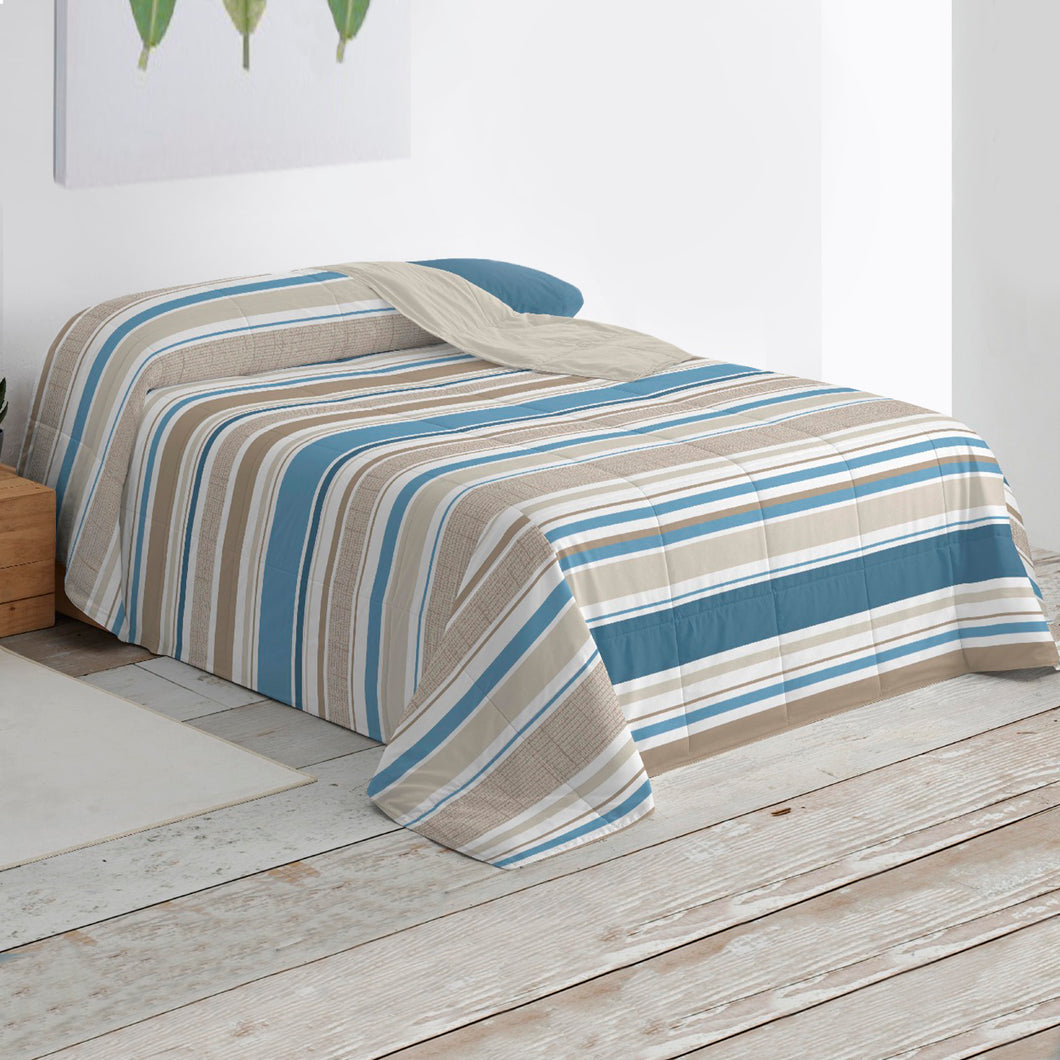 Edredón/Relleno Nórdico Estampado de Fibra Hueca 400 gr/m²- Rayas Azul