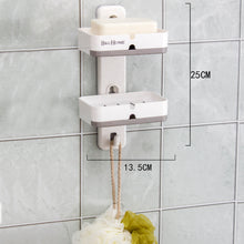 Cargar imagen en el visor de la galería, Jabonera con Ventosa Doble de Baño con Escurridor Extraíble
