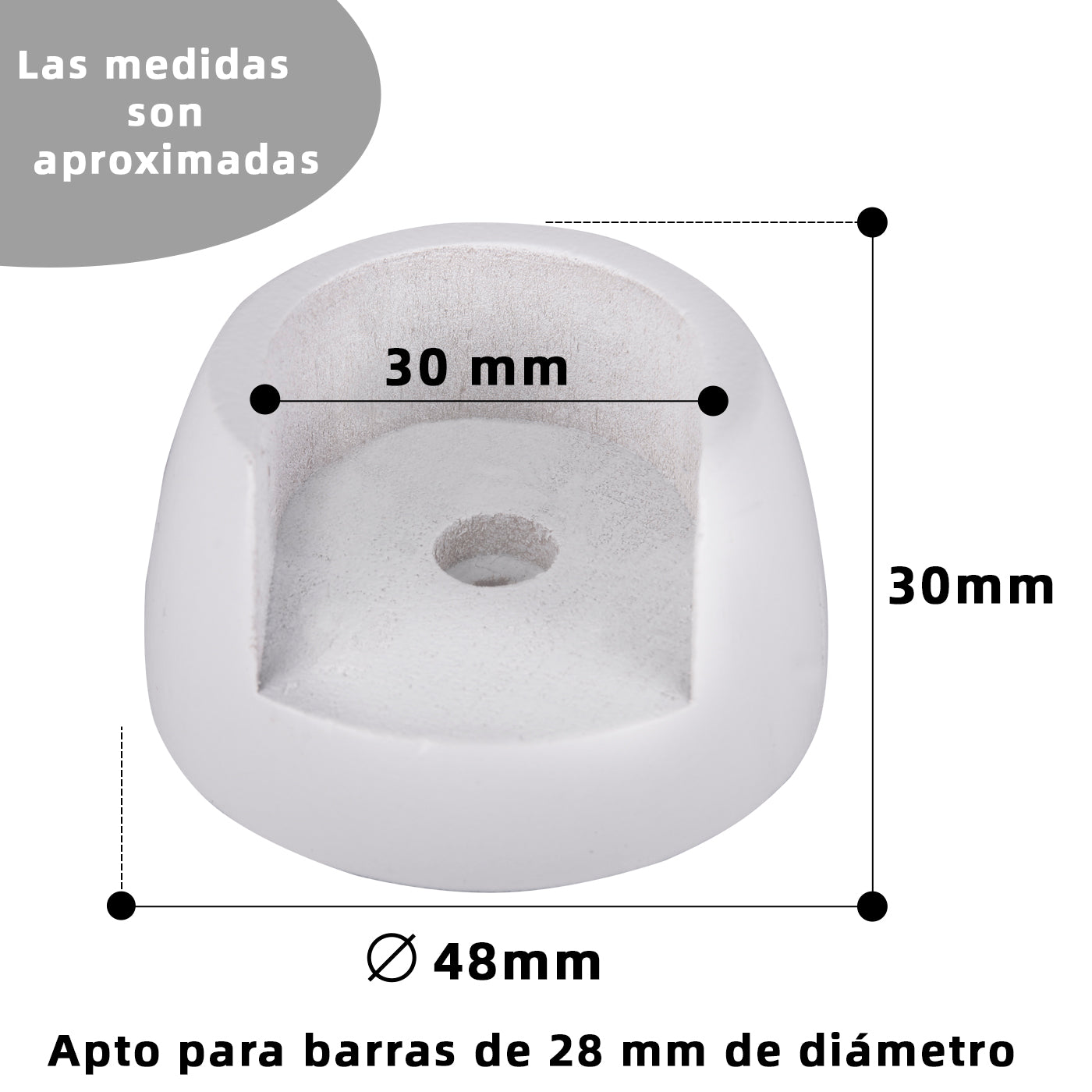 Soporte para Barra de Cortina Entre Paredes de Madera Liso Lateral  2unidades