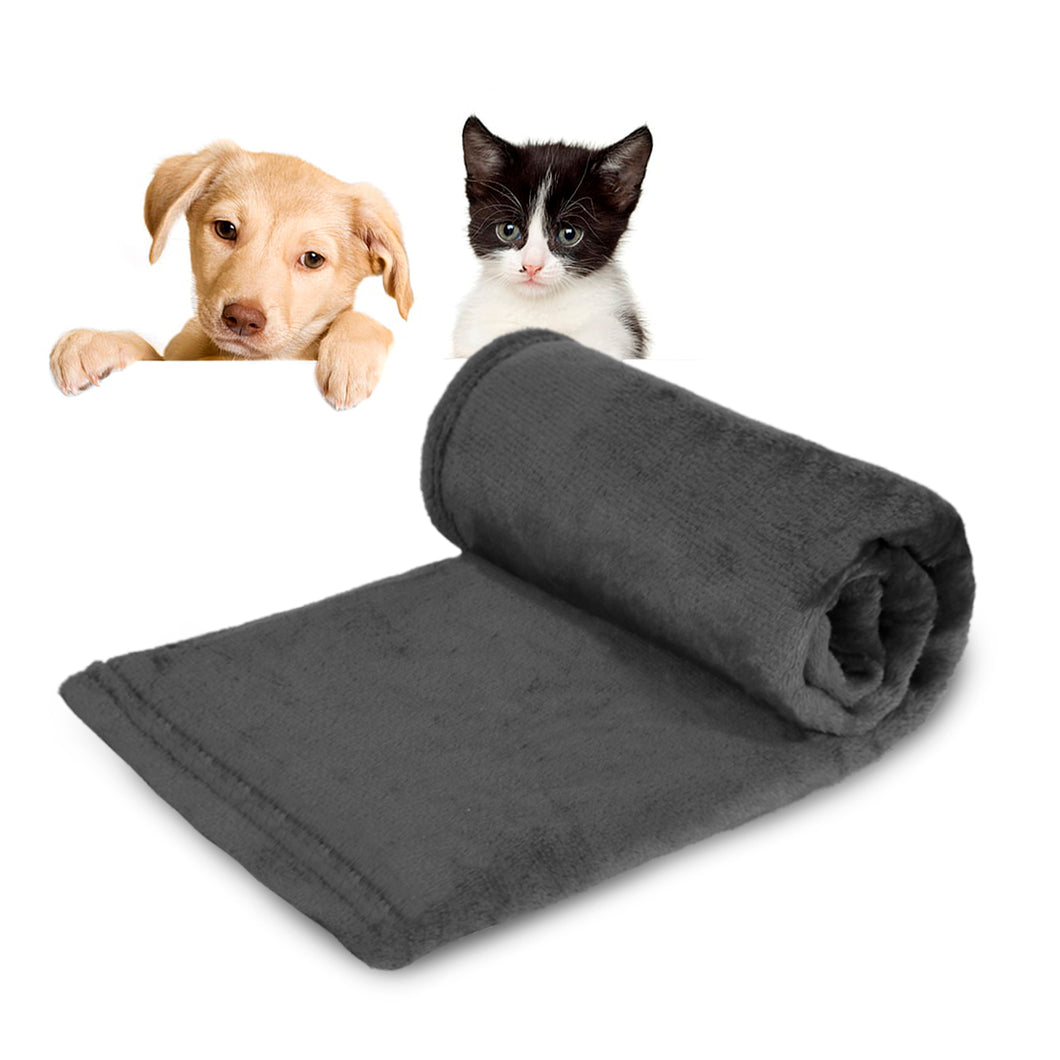 Manta para Perros, Gatos y Mascotas de Terciopelo- Gris Oscuro