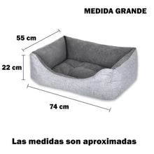Cargar imagen en el visor de la galería, Cama para mascotas rellena de fibra - Gris - Grande
