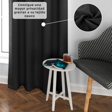 Cargar imagen en el visor de la galería, Cortinas Opacas, Blackout, Térmicas Aislantes del Frio y del Calor- Negro
