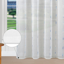 Cargar imagen en el visor de la galería, Cortinas Translúcidas Bordadas de un Visillo 2 Piezas- Marino
