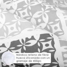 Cargar imagen en el visor de la galería, Edredón/Relleno Nórdico Estampado de Fibra Hueca 400 gr/m²- Rombos Gris
