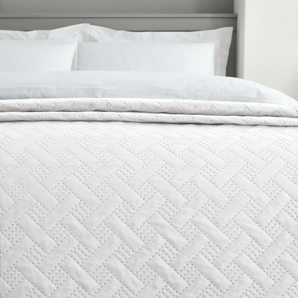 Colcha Bouti Rombos para Verano y Primavera- Blanco