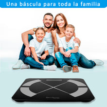 Cargar imagen en el visor de la galería, Báscula inteligente Analiza 8 Funciones, Monitores de Composición Corporal con App para Peso Corporal, Grasa, Agua, IMC, BMR, Masa Muscula
