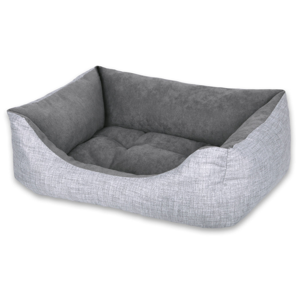Cama para mascotas rellena de fibra - Gris - Grande