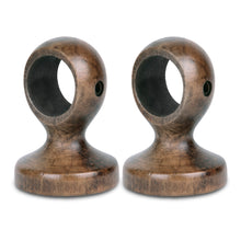 Cargar imagen en el visor de la galería, Pack de 2 Soportes Decorativos para Barra de Madera de Pared o Techo- Marrón
