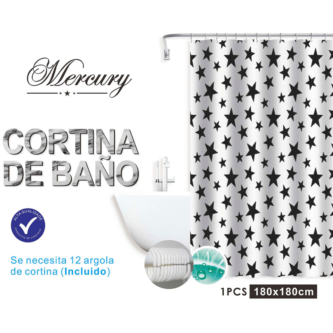Cortina de baño impermeable de diseño moderno - Estrella