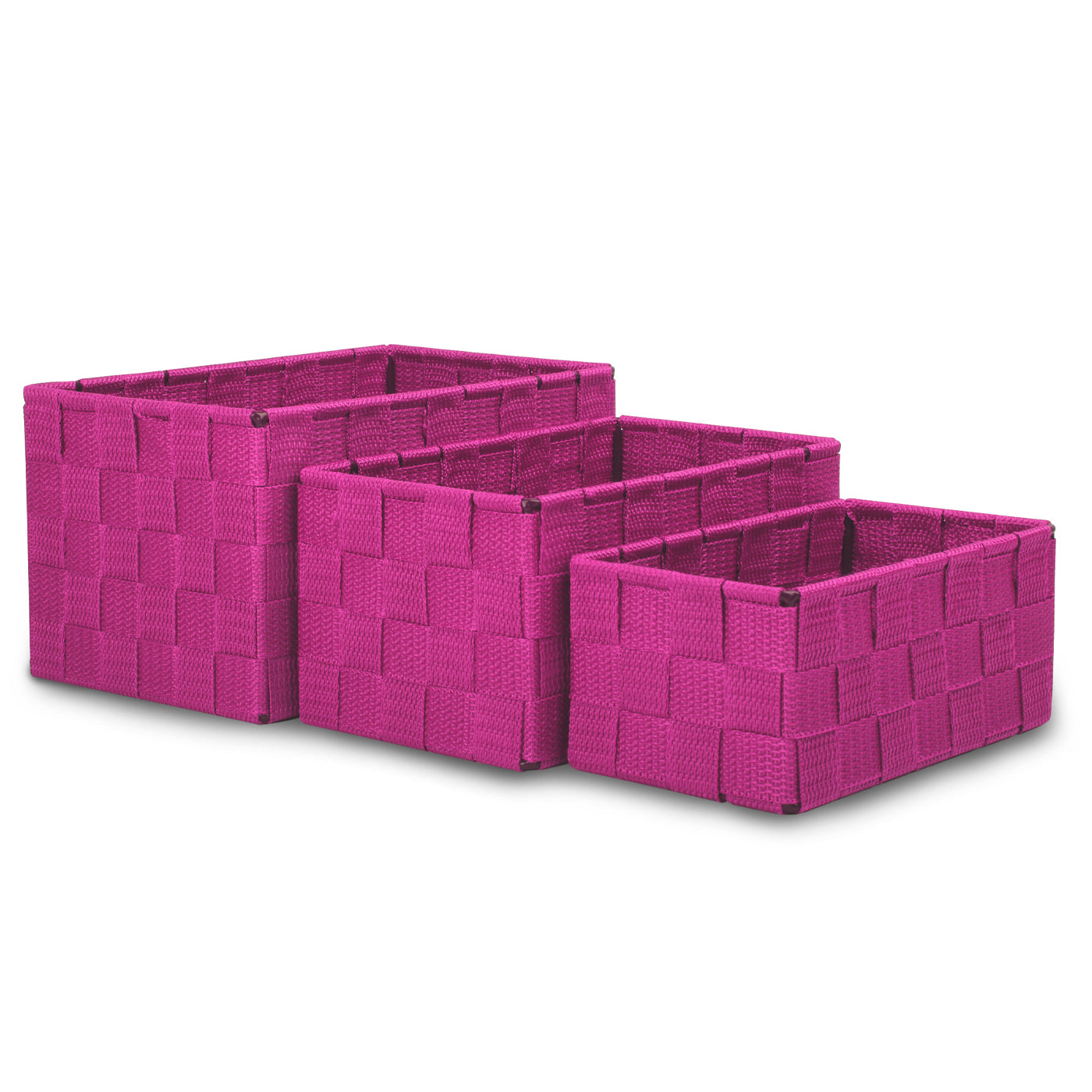 Pack de 3 Cajas de Almacenaje Decorativas- Fucsia