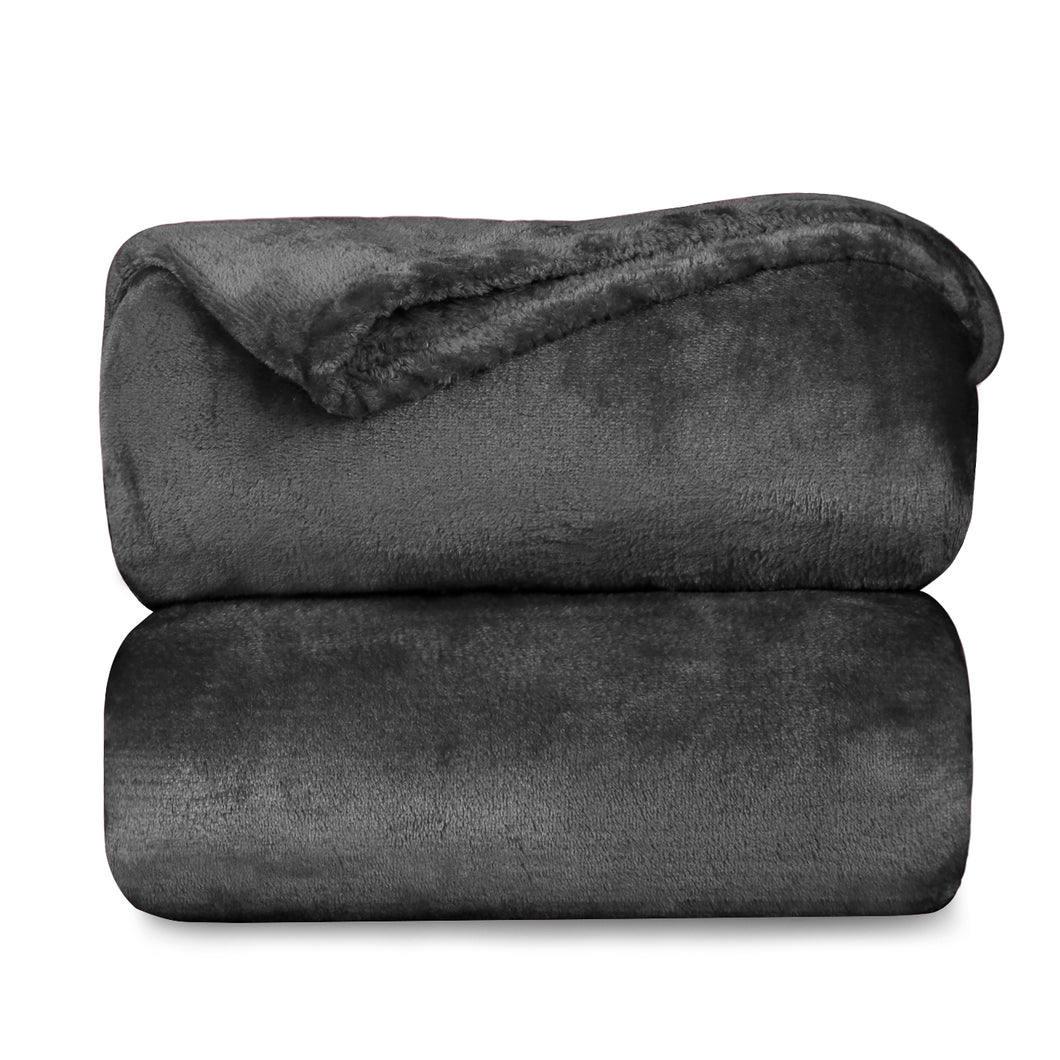 Manta Terciopelo Suave, Manta Coral- Gris Oscuro
