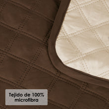 Cargar imagen en el visor de la galería, Funda de Sofá Reversible con Reposabrazos - Marrón
