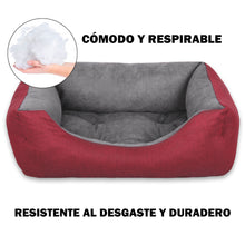 Cargar imagen en el visor de la galería, Cama para mascotas rellena de fibra - Granate - Grande
