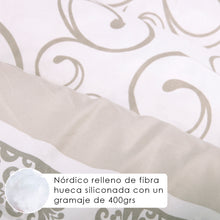 Cargar imagen en el visor de la galería, Edredón/Relleno Nórdico Estampado de Fibra Hueca 400 gr/m²- Ondas Arena
