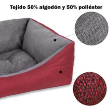 Cargar imagen en el visor de la galería, Cama para mascotas rellena de fibra - Granate - Grande
