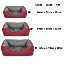 Cargar imagen en el visor de la galería, Cama para mascotas rellena de fibra - Granate - Mediana
