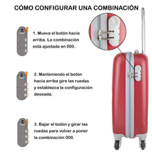 Cargar imagen en el visor de la galería, Maleta para equipaje de mano - Modelo liso - Rojo
