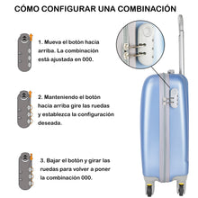 Cargar imagen en el visor de la galería, Maleta para equipaje de mano - Modelo liso - Azul claro
