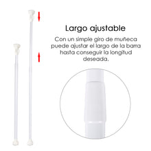 Cargar imagen en el visor de la galería, Barra extensible para ropero y cortina de ducha - 70 a 120 cm Blanco

