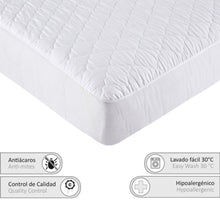 Cargar imagen en el visor de la galería, Protector de colchón acolchado, Impermeable, 100%Poliéster-Cama 90
