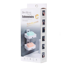 Cargar imagen en el visor de la galería, Jabonera con Ventosa Doble de Baño con Escurridor Extraíble
