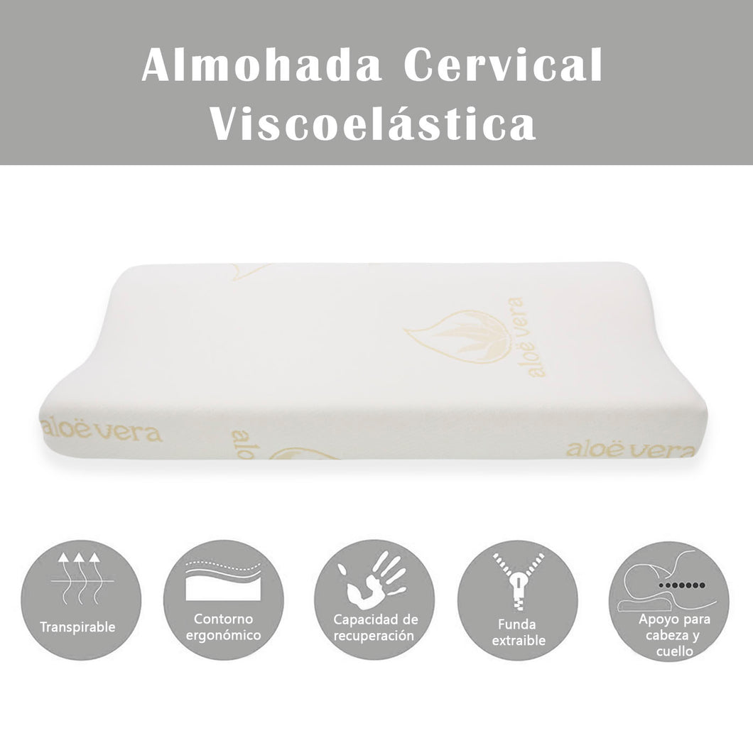 Almohada cervical viscoelástica 70x33 cm. 