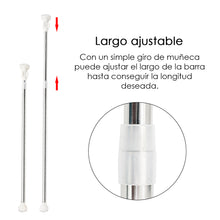Cargar imagen en el visor de la galería, Barra extensible para ropero y cortina de ducha - 110 a 200 cm Plata
