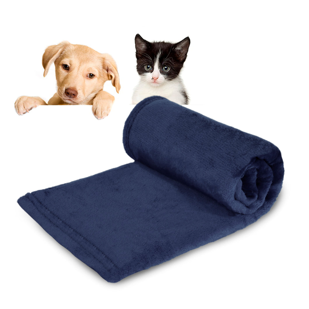 Manta para Perros, Gatos y Mascotas de Terciopelo- Azul Marino