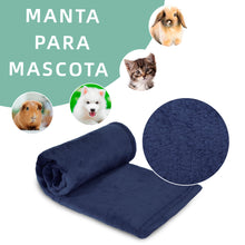 Cargar imagen en el visor de la galería, Manta para Perros, Gatos y Mascotas de Terciopelo- Azul Marino
