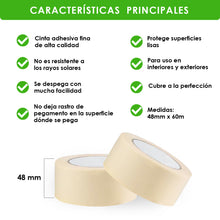 Cargar imagen en el visor de la galería, Cinta de carrocero para pintar y enmascarar- Pack 6-60m
