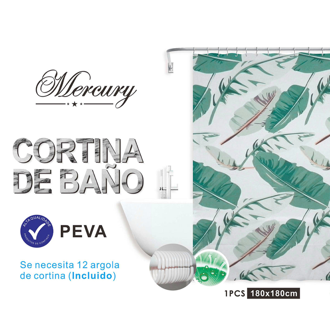 Cortina de baño impermeable de diseño moderno - Hojas