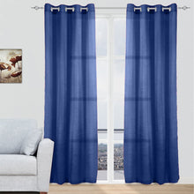 Cargar imagen en el visor de la galería, Cortinas modernas translucidas azul marino
