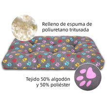 Cargar imagen en el visor de la galería, Cama de Mascota, Colchón o Colchoneta Reversible Estampada- Huellas
