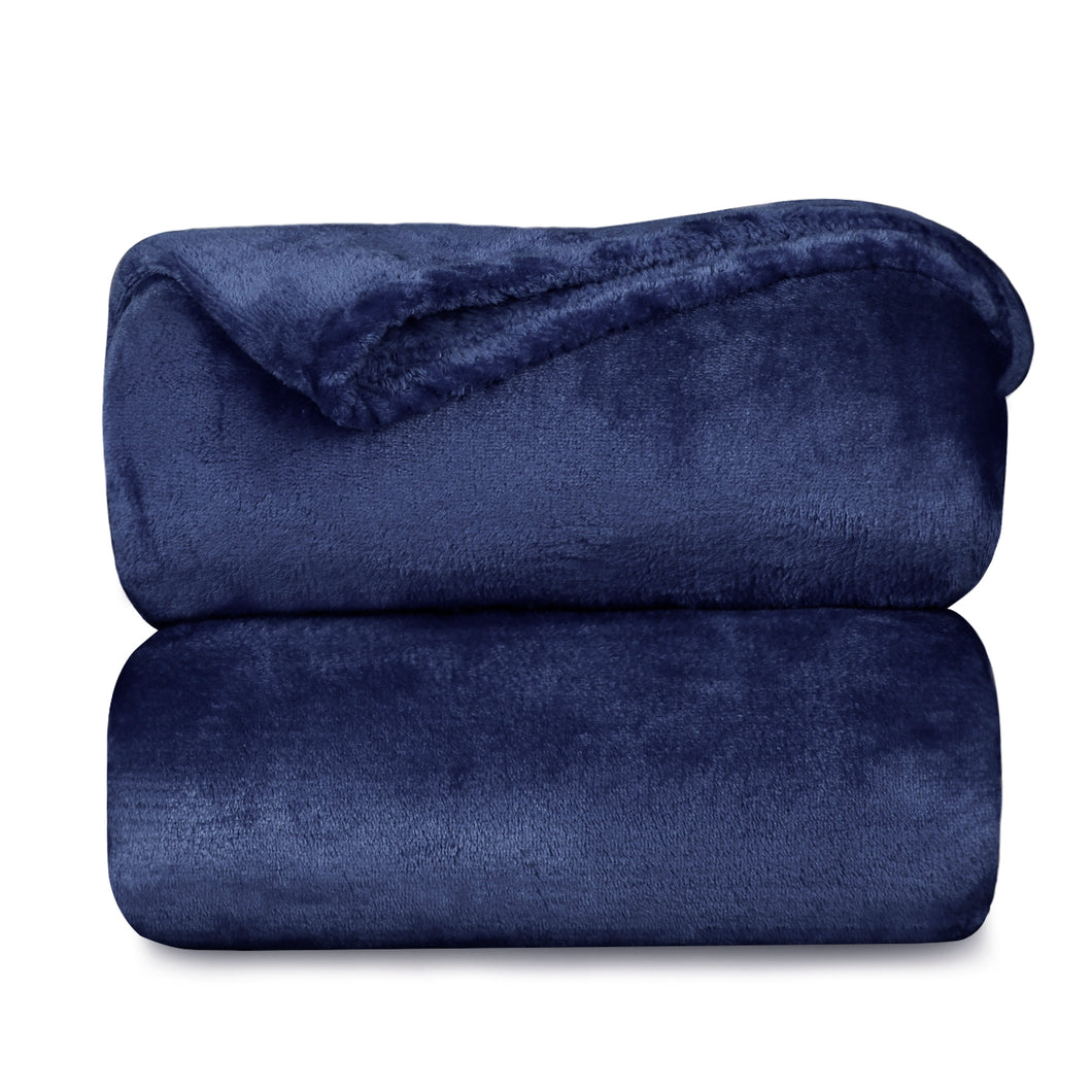 Manta Terciopelo Suave, Manta Coral- Azul Marino