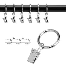Cargar imagen en el visor de la galería, Anillos de Cortina, Ganchos Cortinas de Metal con Pinza, para Cocina baño Sala de Estar Anillas para Cortinas
