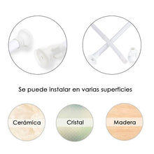 Cargar imagen en el visor de la galería, Barra extensible para ropero y cortina de ducha - 70 a 120 cm Blanco
