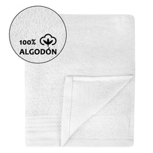 Cargar imagen en el visor de la galería, Juego de Toallas 100% Algodón de 500gsm. 2Mano+ 2 Bidé, Blanco
