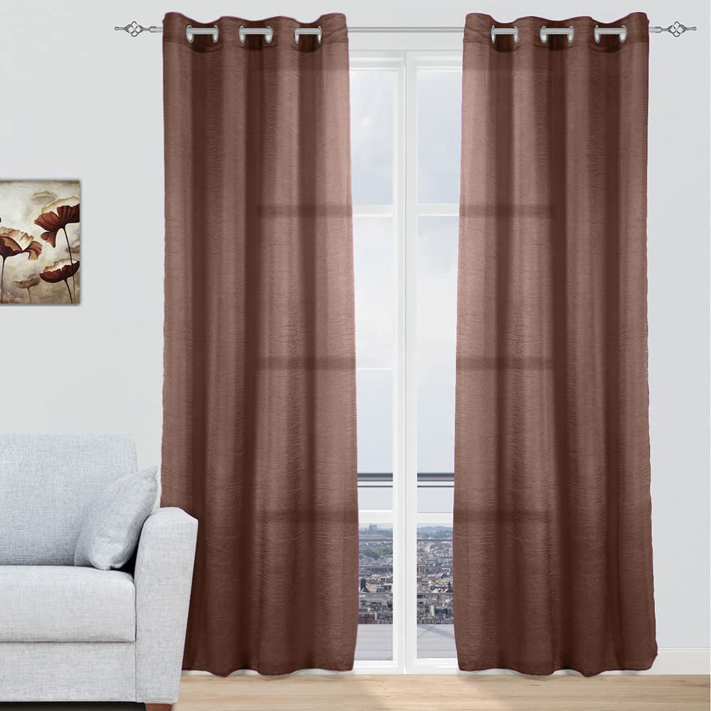 Cortinas modernas translucidas marrones