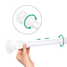 Cargar imagen en el visor de la galería, Barra extensible para ropero y cortina de ducha - 70 a 120 cm Blanco
