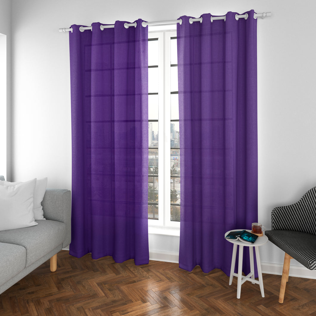Cortinas Translúcidas de Salón 140x260cm, 2 Piezas- Lila