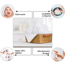 Cargar imagen en el visor de la galería, Juego de Toallas 100% Algodón de 500gsm.2Baño+2Mano+4Bide, Celeste
