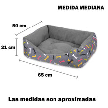 Cargar imagen en el visor de la galería, Cama para mascotas rellena de fibra - Hueso - Mediana
