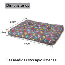 Cargar imagen en el visor de la galería, Cama de Mascota, Colchón o Colchoneta Reversible Estampada- Huellas
