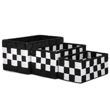 Cargar imagen en el visor de la galería, Pack de 3 Cajas de Almacenaje Decorativas- Blanco-Negro
