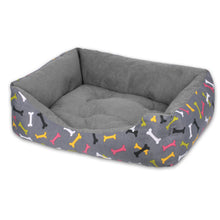 Cargar imagen en el visor de la galería, Cama para mascotas rellena de fibra - Hueso - Mediana
