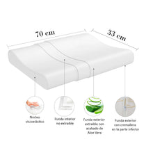 Cargar imagen en el visor de la galería, Almohada cervical viscoelástica - 70 x 33 cm
