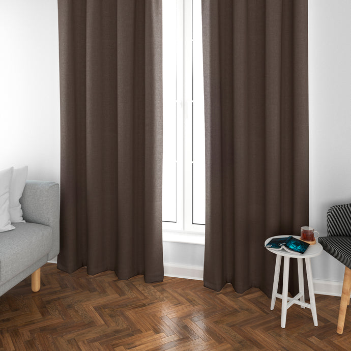 Cortinas opacas blackout térmicas aislantes del frio y el calor de color marrón