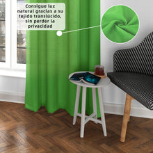 Cargar imagen en el visor de la galería, Cortinas Translúcidas de Salón 140x260cm, 2 Piezas- Verde
